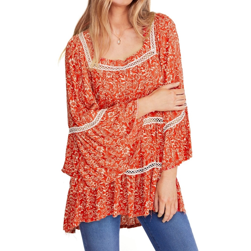 Free People Talk About It Tunic Blouse